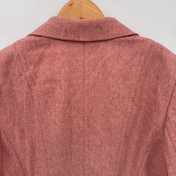 Ann Taylor‎ Coquette Blazer Jacket Womens 14 Pink Wool Silk Blend Pockets Lined - Picture 8 of 10